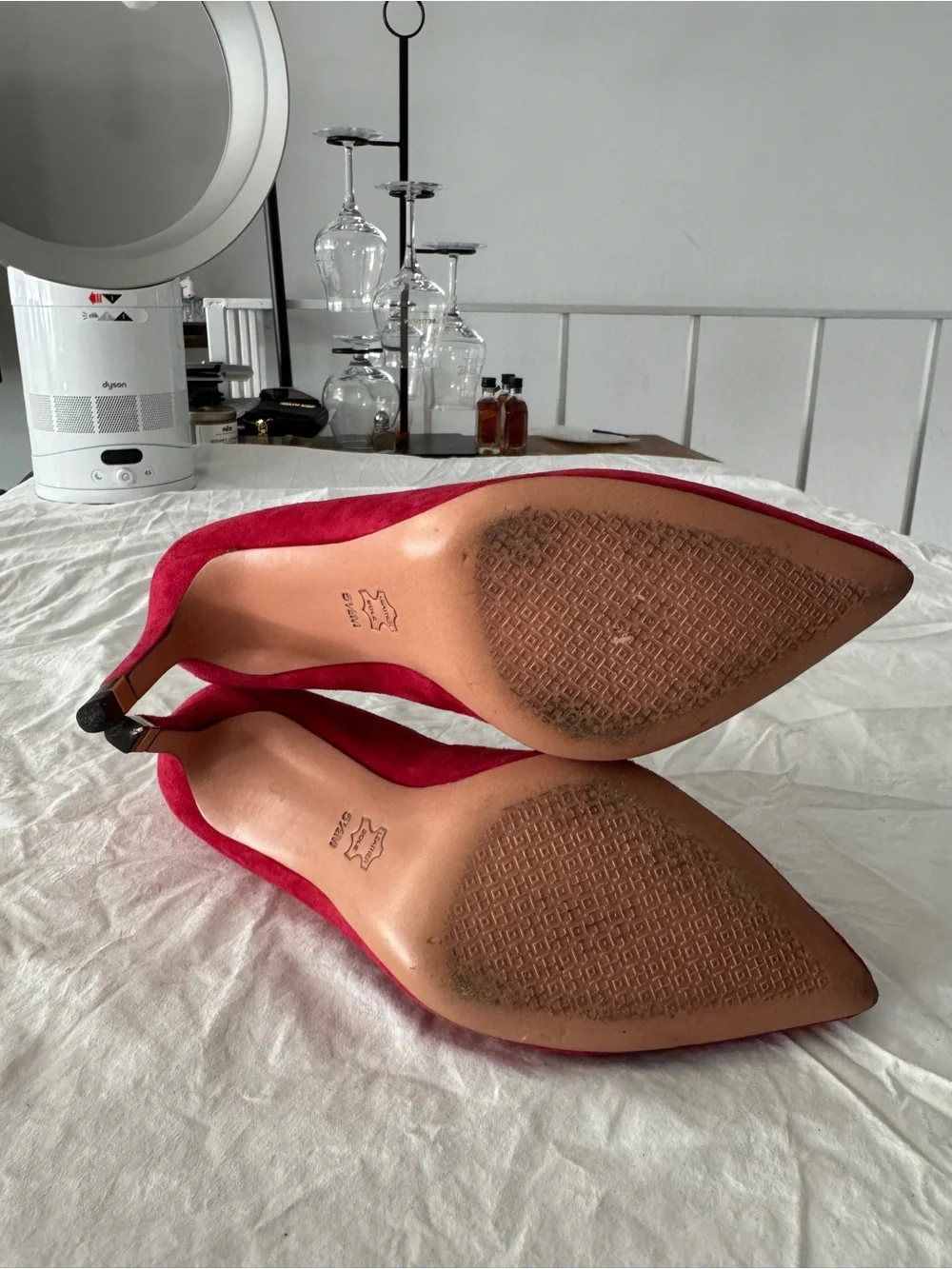 Tory Burch Crimson Suede Pointed-Toe Pumps